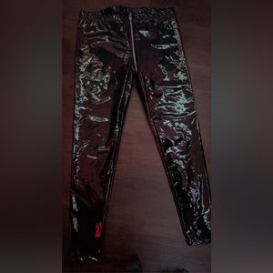 Current mood shiny pants full crotch zipper